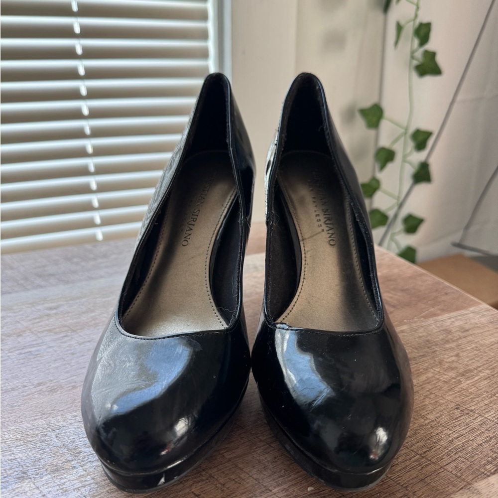 Christian Siriano Black Patent Heels